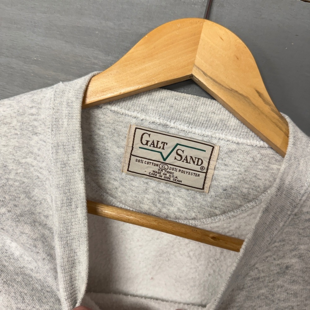 Vintage Galt Sand RARE Blank Sweatshirt Heather Gray Embroidered Mountain 90s XL - Picture 3 of 6